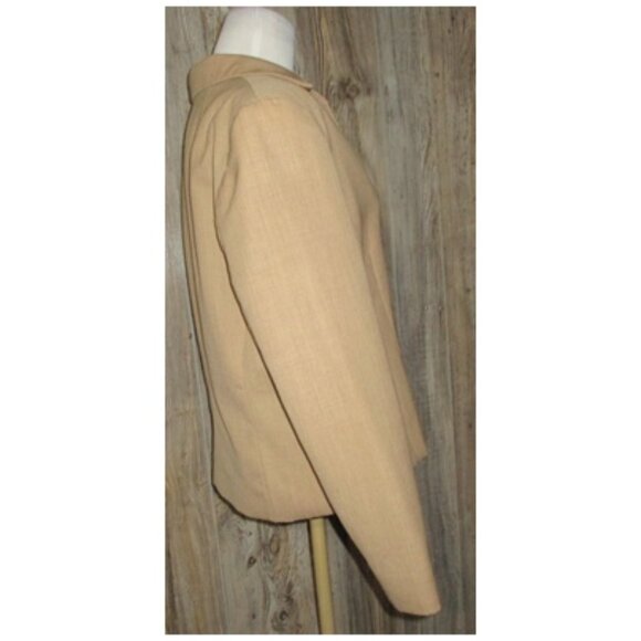 Pendleton Sz 12 Petite 12P Suit Blazer 100% Virgin Wool 2 Button Beige Tan - Picture 5 of 14
